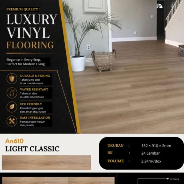 Vinyl Plank Arni Tebal 2mm Wood & Stone
